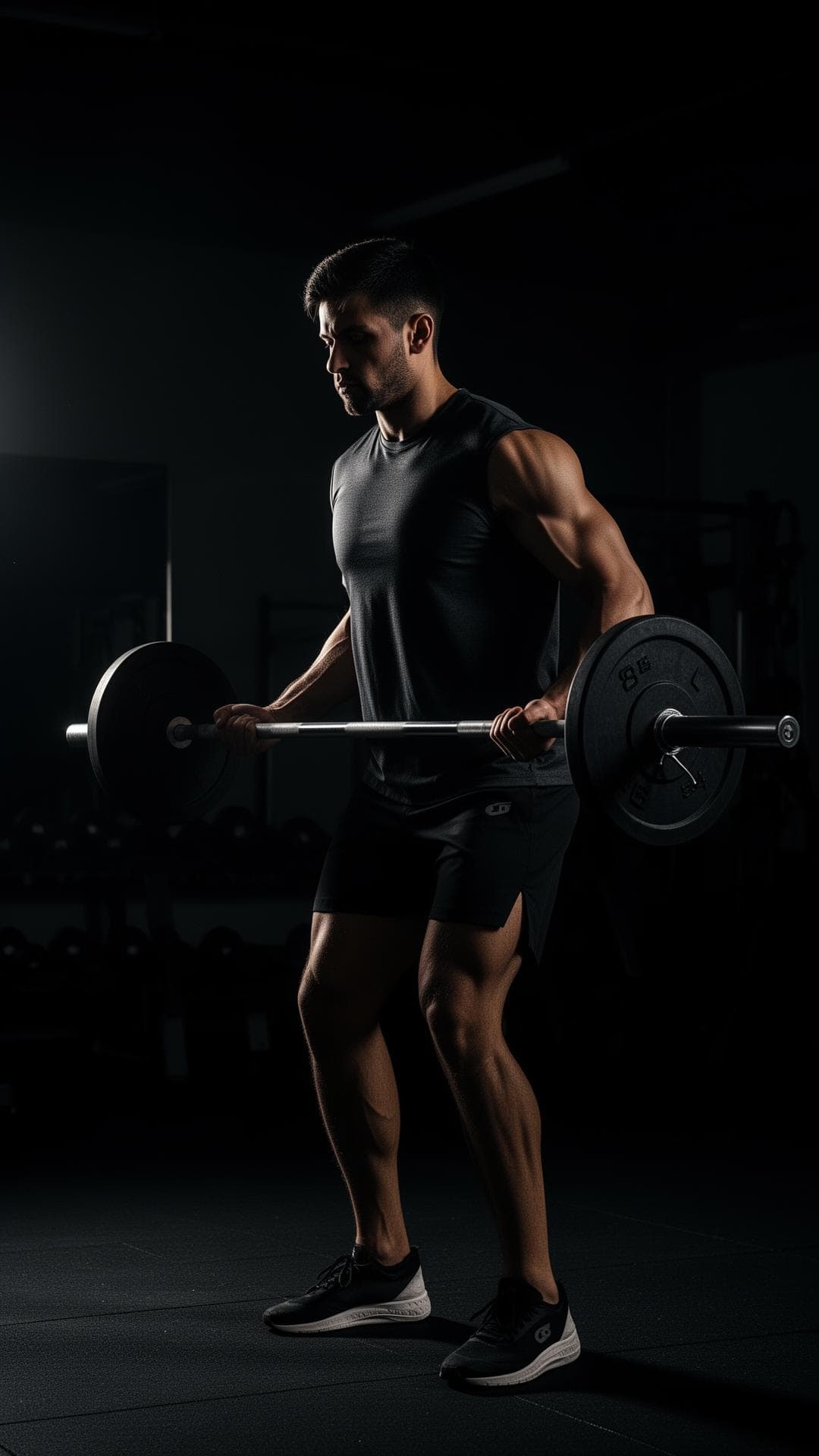 Atleta entrenando hipertrofia con barra
